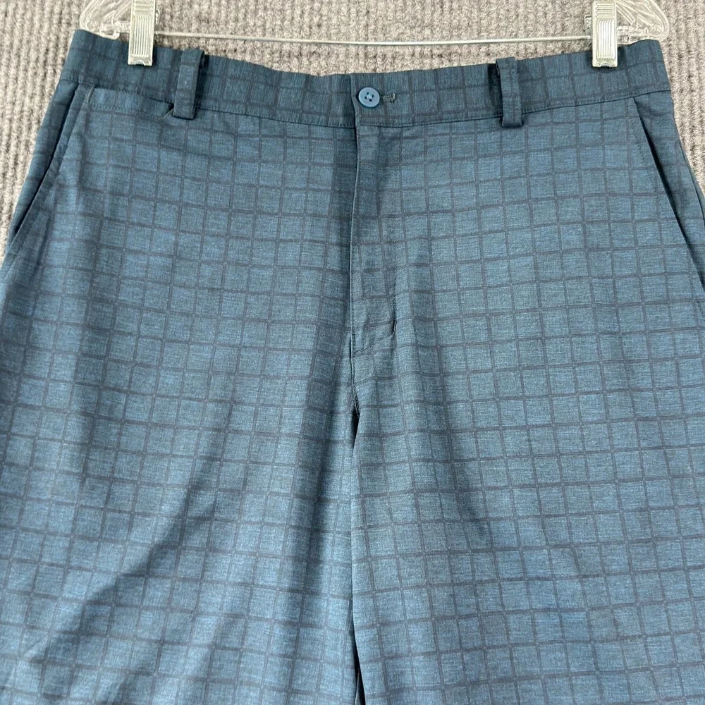 Nike Golf Shorts‎ Mens 32 Blue Check Dri-Fit Stretch Tour Performance Athletic